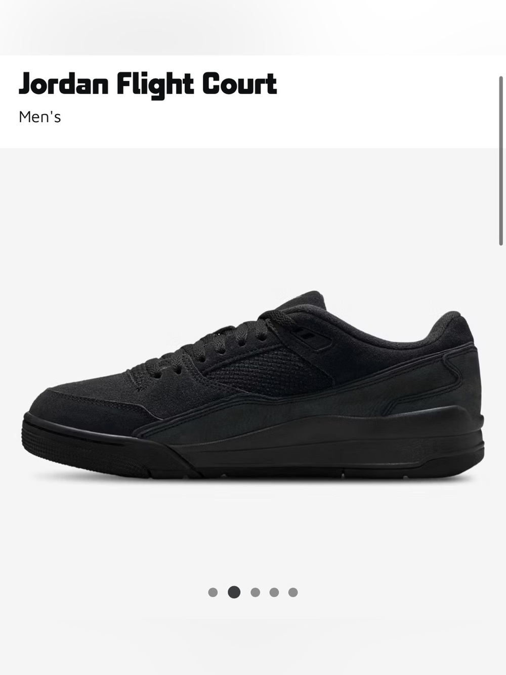 NWOT Black Jordan Flight Court Low-Top Sneakers